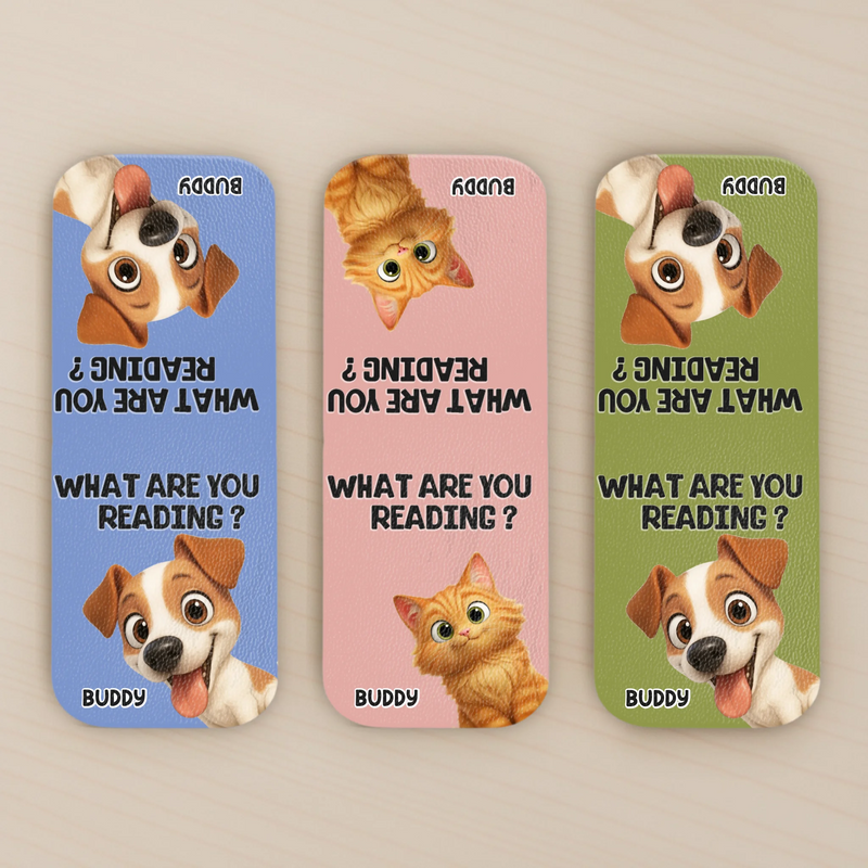 Custom Leather Magnetic Bookmark - Personalized  Bookish Gifts For Book Lovers, Bookworms, Dog Cat Lovers, Dog Dad And Mom, Cat Owners - Stay Pawsitive, Keep Reading