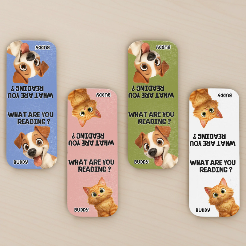Custom Leather Magnetic Bookmark - Personalized  Bookish Gifts For Book Lovers, Bookworms, Dog Cat Lovers, Dog Dad And Mom, Cat Owners - Stay Pawsitive, Keep Reading