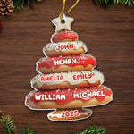 Custom Name Christmas Donut Tree Family Gifts - Personalized Ornament