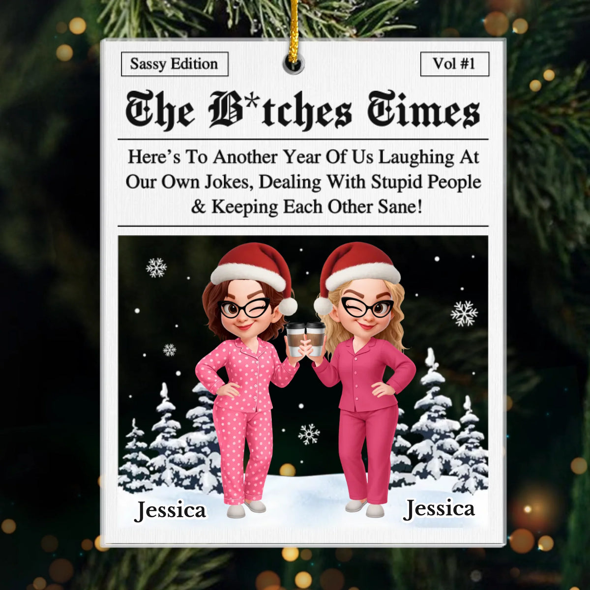 Custom Acrylic Ornament - Personalized Best Friend Christmas Birthday Gifts For Women, Besties, Sisters, BFF - Endless Laughs With My Bestie