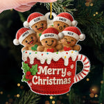 Custom Crochet Acrylic Ornament - Personalized Christmas Birthday Gifts For Mom, Dad, Brother, Sister, Kids - Love Gathers Around Us