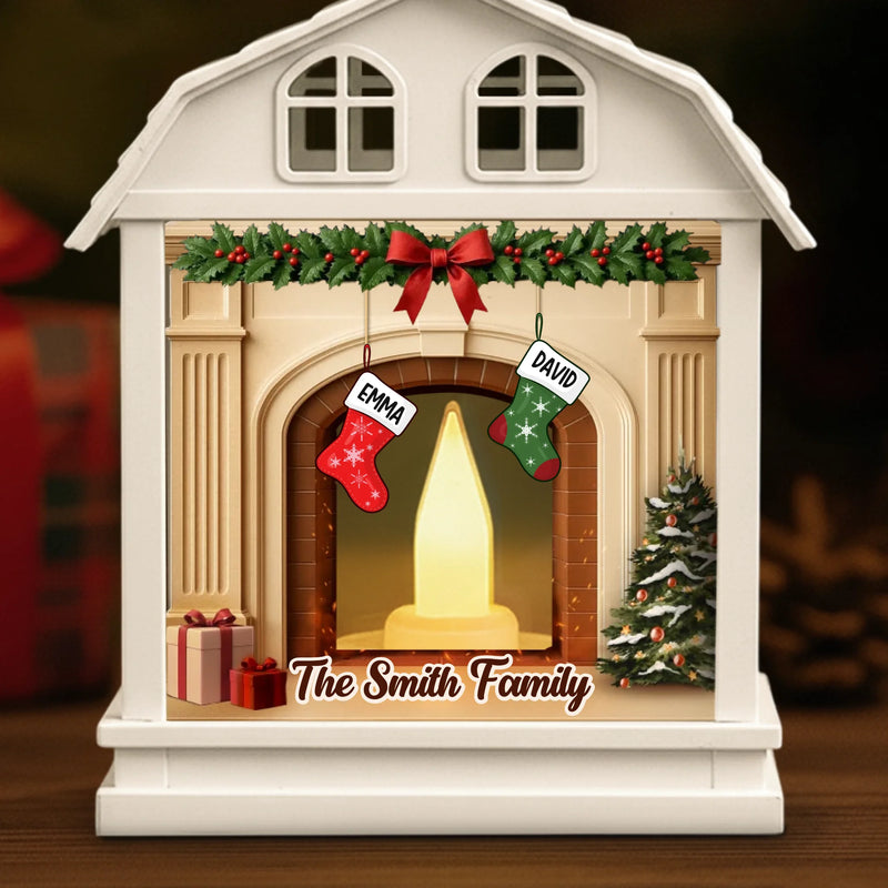 Custom LED Tabletop Lantern Light - Personalized Christmas Birthday Gifts For Mom, Dad, Brother, Sister, Kids - Love Fills Every Christmas Moment