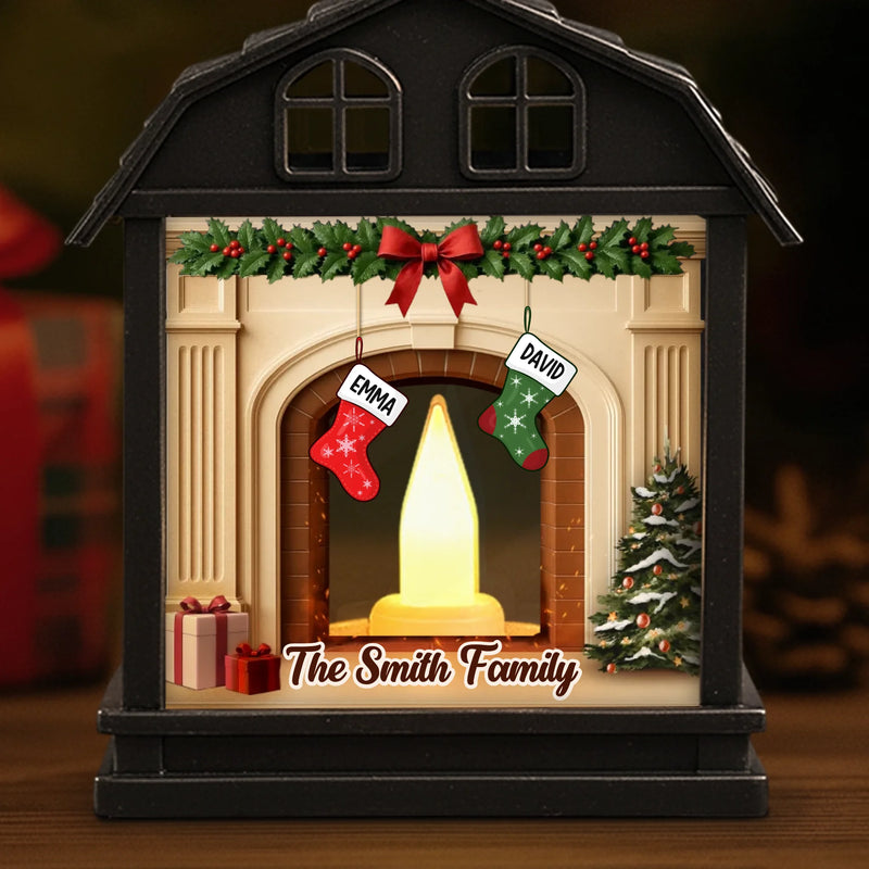 Custom LED Tabletop Lantern Light - Personalized Christmas Birthday Gifts For Mom, Dad, Brother, Sister, Kids - Love Fills Every Christmas Moment