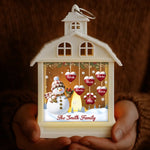 Custom Name Christmas Snowman Family Gifts - Personalized LED House Lantern Light