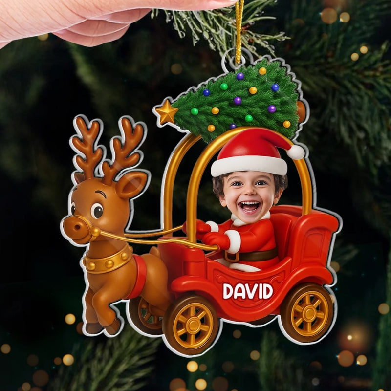 Custom Photo Acrylic Ornament - Personalized Christmas Birthday Gifts For Kids - Little Smiles Sparkle At Christmas