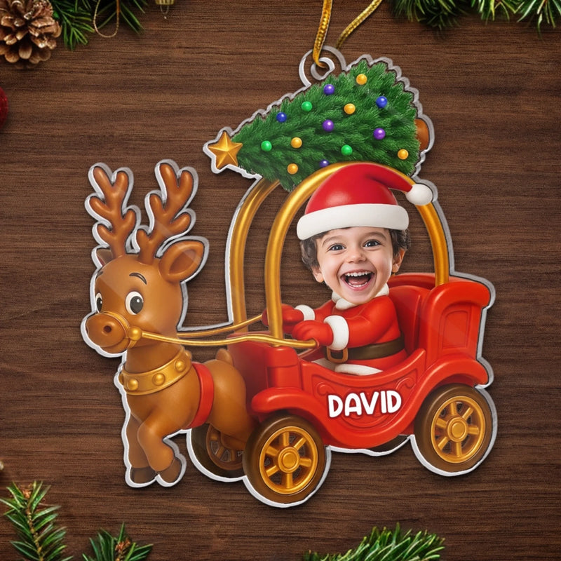 Custom Photo Acrylic Ornament - Personalized Christmas Birthday Gifts For Kids - Little Smiles Sparkle At Christmas