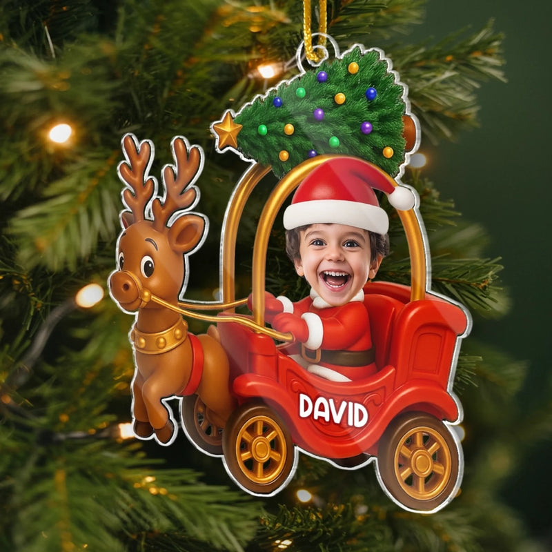 Custom Photo Acrylic Ornament - Personalized Christmas Birthday Gifts For Kids - Little Smiles Sparkle At Christmas