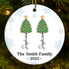 Custom Ceramic Ornament - Personalized Christmas Birthday Gifts For Mom, Dad, Brother, Sister, Kids - Our Festive Family Forest