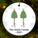 Custom Name Christmas Family Tree Gifts - Personalized Ceramic Ornament