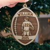 Custom American Football Wood Ornament -Personalized Gift For Birthday, Football Football Lovers, NFL Fans, Sport Lovers, Senior Graduation Gift, Christmas Gifts, Christmas Decoration - Born To Play