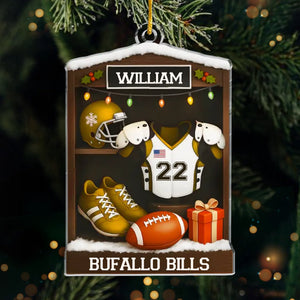Custom American Football Acrylic Ornament - Personalized Gift For Birthday, Football Football Lovers, NFL Fans, Sport Lovers, Senior Graduation Gift, Christmas Gifts, Christmas Decoration - Joy Is A Home Run