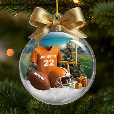 Custom American Football Acrylic Ornament - Personalized Gift For Birthday, Football Football Lovers, NFL Fans, Sport Lovers, Senior Graduation Gift, Christmas Gifts, Christmas Decoration - Chasing Dreams One Pitch