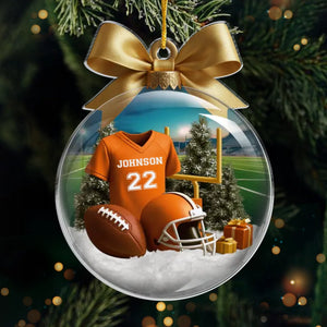 Custom American Football Acrylic Ornament - Personalized Gift For Birthday, Football Football Lovers, NFL Fans, Sport Lovers, Senior Graduation Gift, Christmas Gifts, Christmas Decoration - Chasing Dreams One Pitch