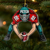 Custom American Senior Football Acrylic Ornament - Personalized Gift For Birthday, Football Football Lovers, NFL Fans, Sport Lovers, Senior Graduation Gift, Christmas Gifts, Christmas Decoration - Pitch Hit Win