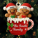 Custom Crochet Acrylic Ornament - Personalized Christmas Birthday Gifts For Mom, Dad, Brother, Sister, Kids - Love Gathers Around Us
