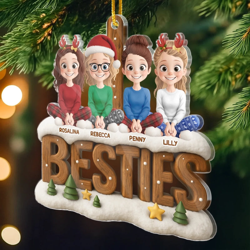 Custom Acrylic Ornament - Personalized Best Friend Christmas Birthday Gifts For Women, Besties, Sisters, BFF - Shiny Like Us