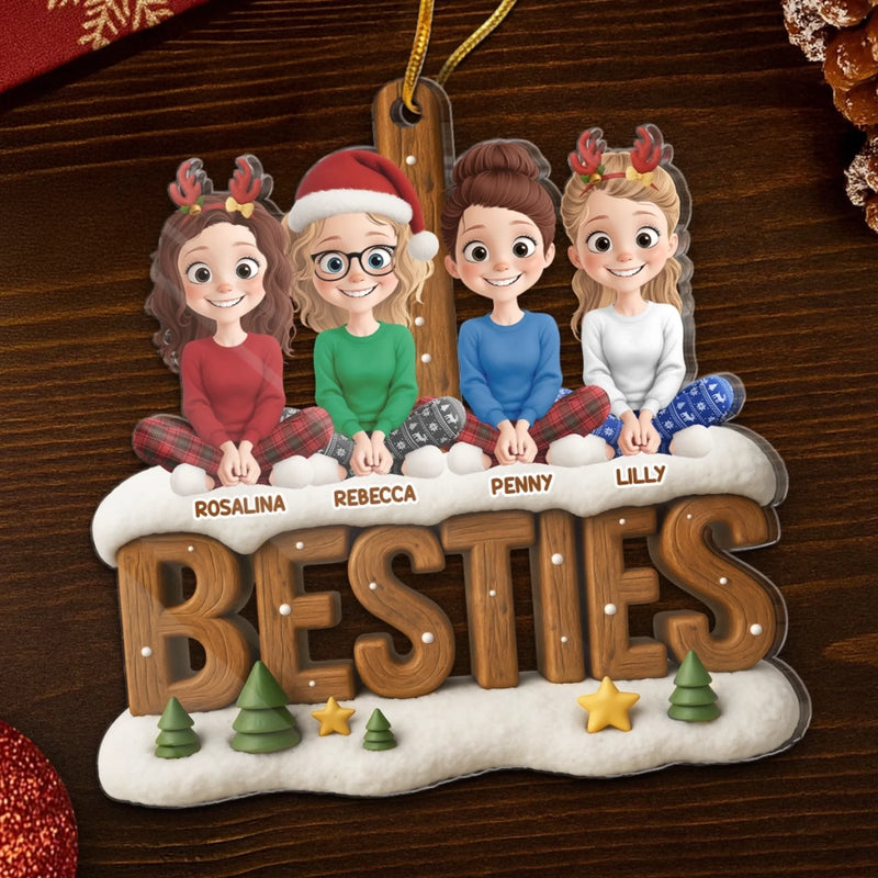 Custom Acrylic Ornament - Personalized Best Friend Christmas Birthday Gifts For Women, Besties, Sisters, BFF - Shiny Like Us