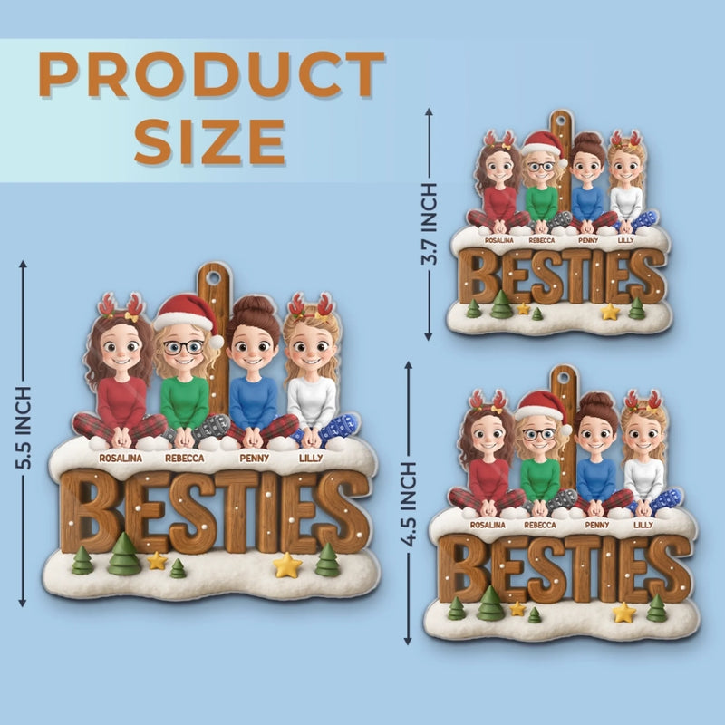 Custom Acrylic Ornament - Personalized Best Friend Christmas Birthday Gifts For Women, Besties, Sisters, BFF - Shiny Like Us