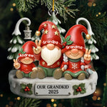 Custom Gnome Acrylic Ornament - Personalized Christmas Birthday Gifts For Grandpa, Grandma - Holiday Magic Grows With Every Gnome