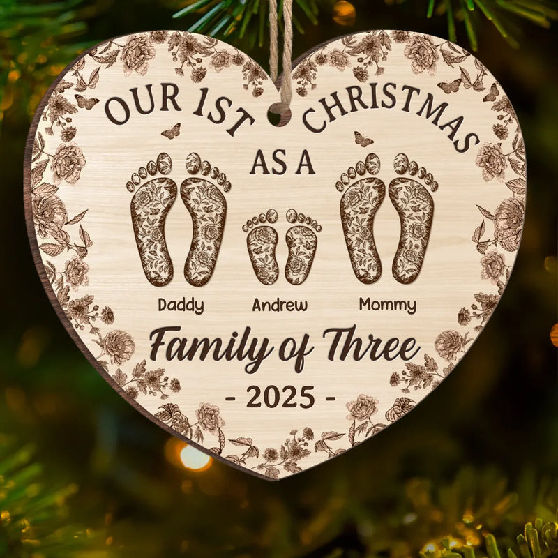 Custom Wood Ornament - Personalized Christmas Birthday Gifts For Mom, Dad, Kids - Home Is Together