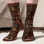 Custom Crew Socks - Personalized Bookish Gifts For Book Lovers, Bookworms, Dog Dad And Mom - Pages With Pawprints
