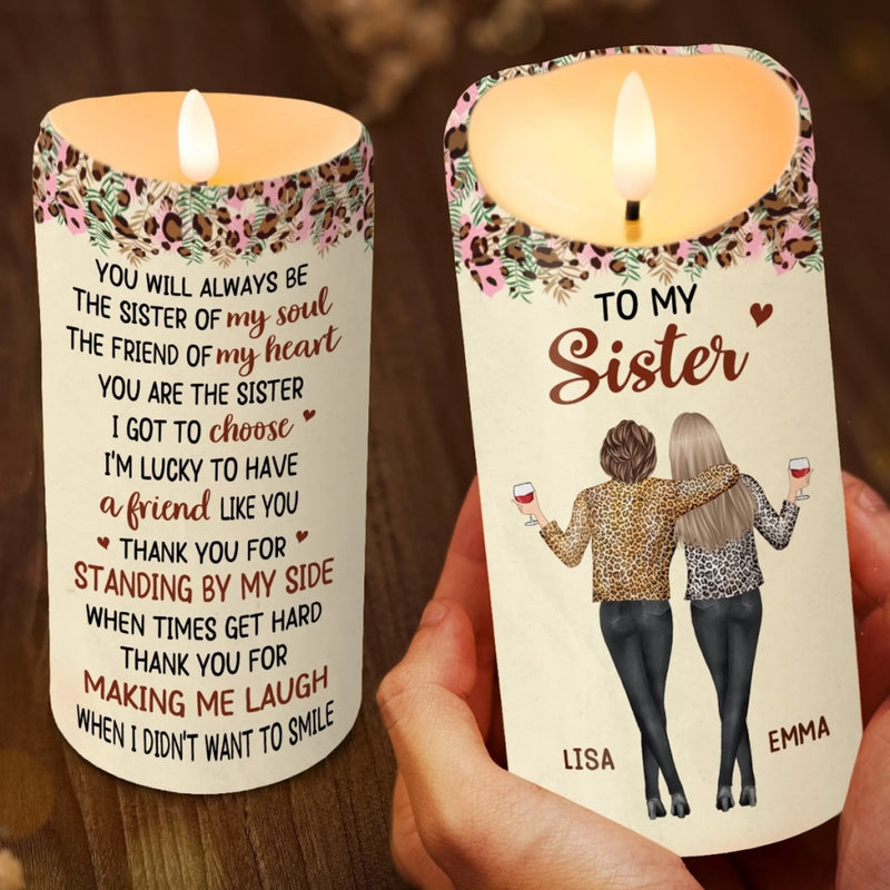 Custom LED Candle - Personalized Best Friend Birthday Gifts For Women, Besties, Sisters, BFF - Bestie Moments Last A Lifetime