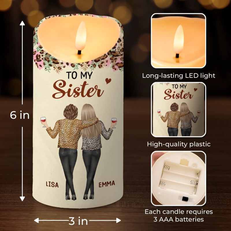 Custom LED Candle - Personalized Best Friend Birthday Gifts For Women, Besties, Sisters, BFF - Bestie Moments Last A Lifetime