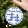 Custom Scrabble Ceramic Ornament - Personalized Christmas Birthday Gifts For Mom, Dad, Brother, Sister, Kids - Together Home Is Where Hearts Unite