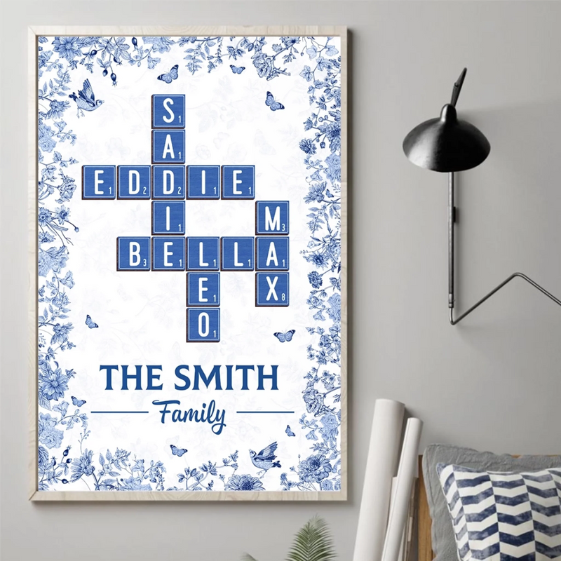 Custom Scrabble Vertical Poster - Personalized Birthday Gifts For Mom, Dad, Brother, Sister, Kids - Joy Grows When We Are One