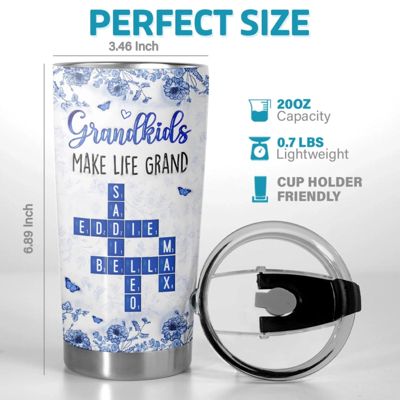 Custom Scrabble Tumbler - Personalized Birthday Gifts For Grandpa, Grandma - Together Our Story Shines Bright