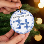 Custom Scrabble Ceramic Ornament - Personalized Birthday Gifts For Grandpa, Grandma - Love Lives Where We Belong