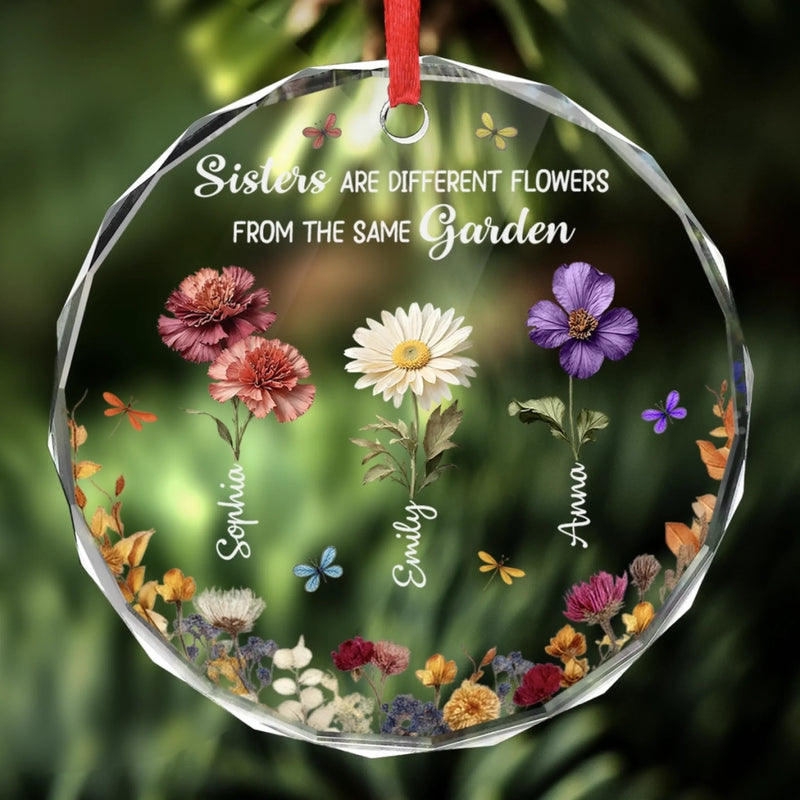 Custom Circle Glass Ornament - Personalized Best Friend Birthday Gifts For Women, Besties, Sisters, BFF - Together Since Day One