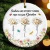 Custom Ceramic Ornament - Personalized Best Friend Christmas Birthday Gifts For Women, Besties, Sisters, BFF - Bestie Bonds Bloom In Every Season
