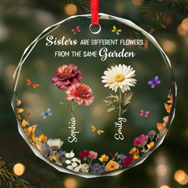 Custom Circle Glass Ornament - Personalized Best Friend Birthday Gifts For Women, Besties, Sisters, BFF - Together Since Day One