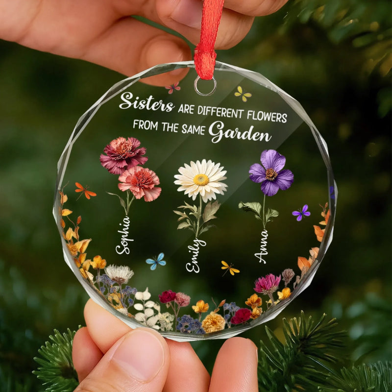 Custom Circle Glass Ornament - Personalized Best Friend Birthday Gifts For Women, Besties, Sisters, BFF - Together Since Day One