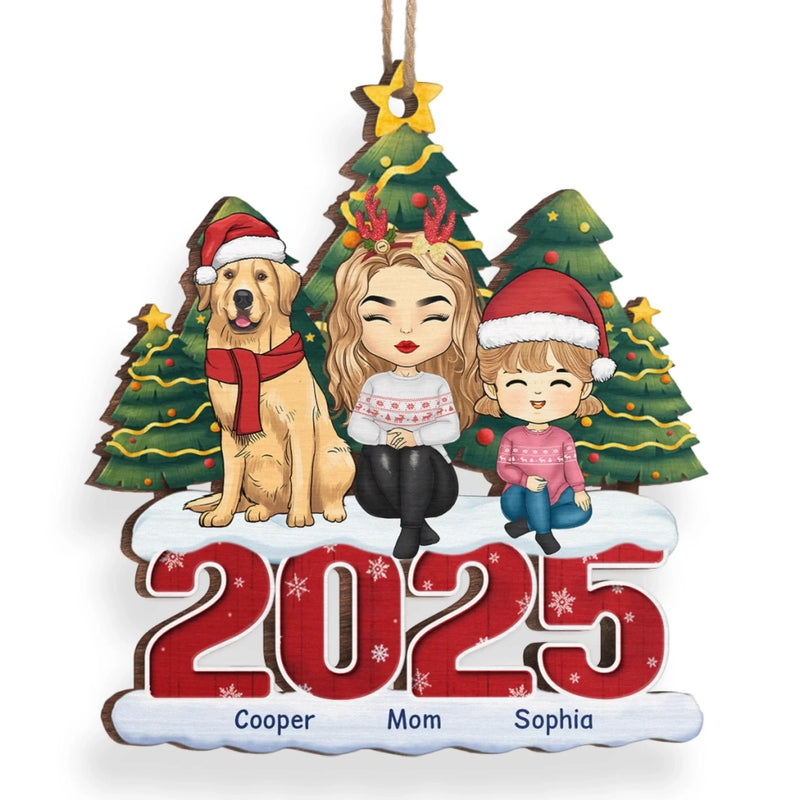 Custom Wood Ornament - Personalized Christmas Birthday Gifts For Family, Dog Cat Lovers - Love Wrapped In Fur