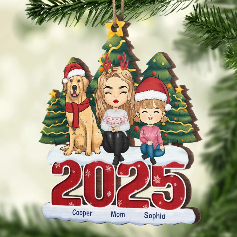 Custom Wood Ornament - Personalized Christmas Birthday Gifts For Family, Dog Cat Lovers - Love Wrapped In Fur