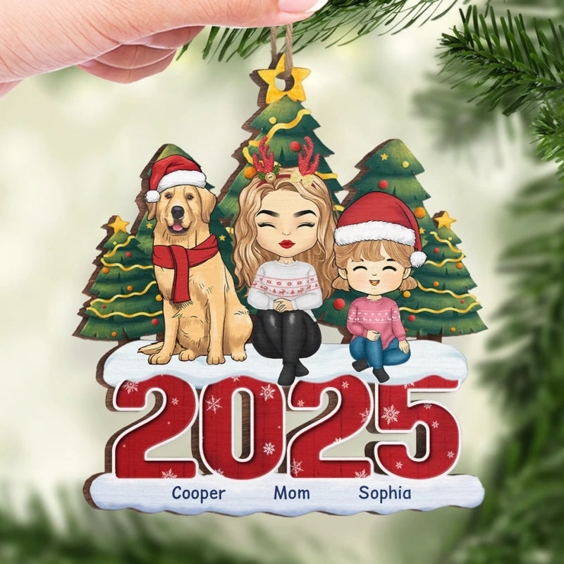 Custom Wood Ornament - Personalized Christmas Birthday Gifts For Family, Dog Cat Lovers - Love Wrapped In Fur