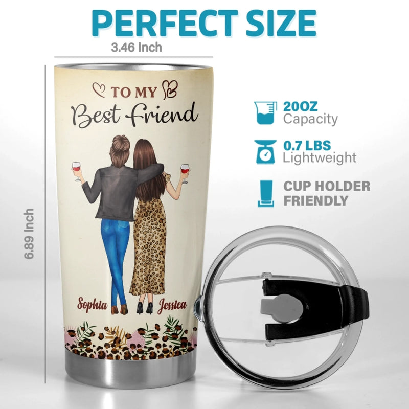 Custom Tumbler - Personalized Best Friend Birthday Gifts For Women, Besties, Sisters, BFF - Besties Fuel Each Other