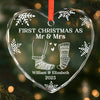 Custom First Christmas Heart Glass Ornament - Personalized Anniversary Christmas Wedding Gifts For Husband And Wife, Him And Her - A Season Of Love