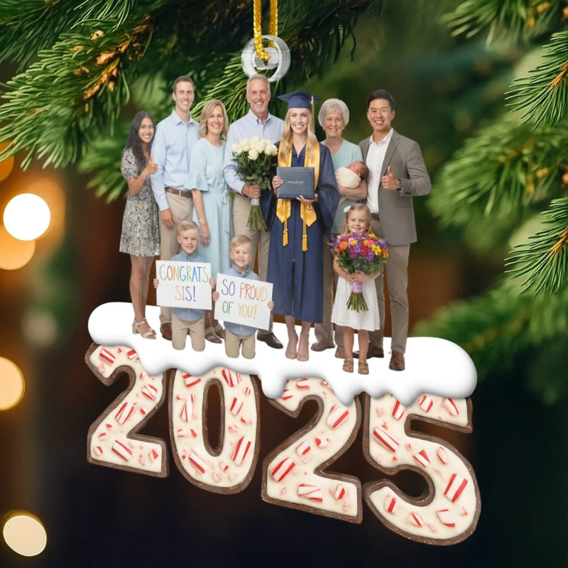 Custom Photo Acrylic Ornament - Personalized Christmas Birthday Gifts For Mom, Dad, Brother, Sister, Kids - All We Need Is Us