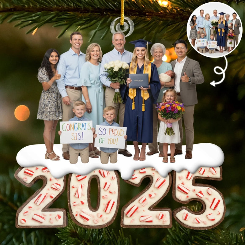 Custom Photo Acrylic Ornament - Personalized Christmas Birthday Gifts For Mom, Dad, Brother, Sister, Kids - All We Need Is Us