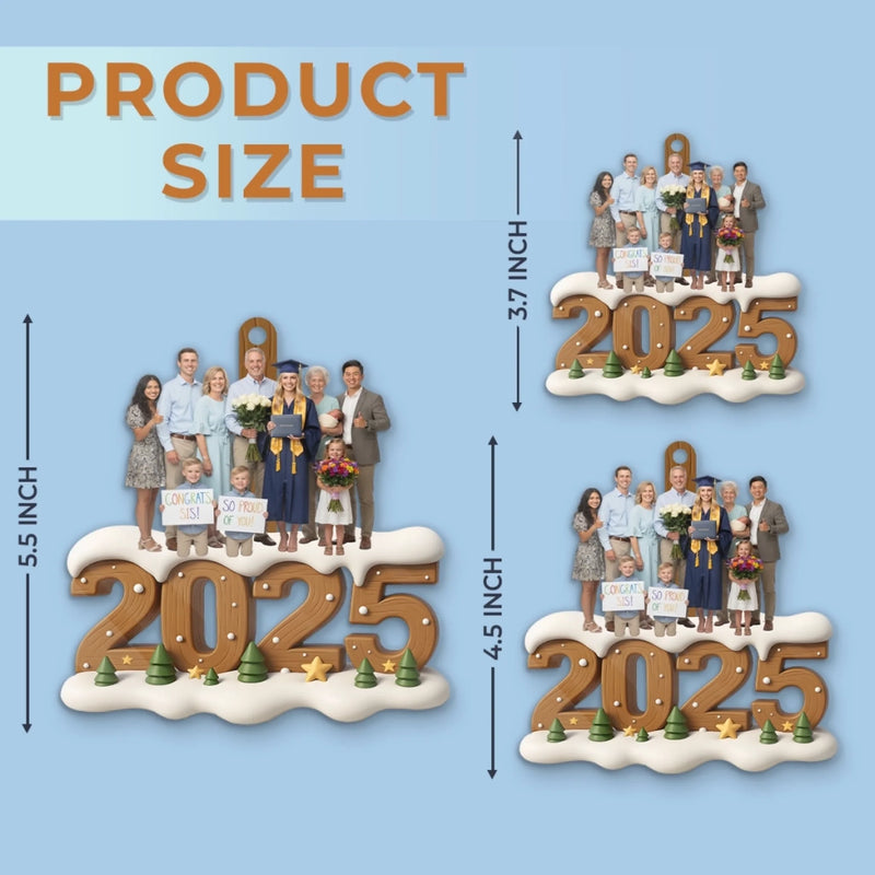 Custom Photo Acrylic Ornament - Personalized Christmas Birthday Gifts For Mom, Dad, Brother, Sister, Kids - Cozy Xmas Crew