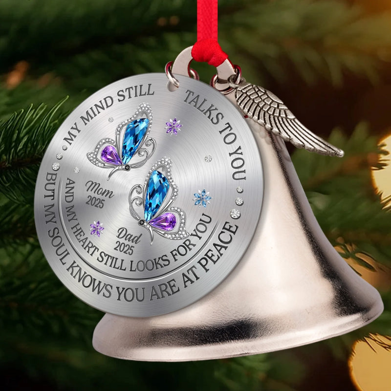 Custom Bell Ornament With Charms - Personalized Memorial Sympathy Gifts For Loss Of Mom, Dad - Your Light Still Guides My Way