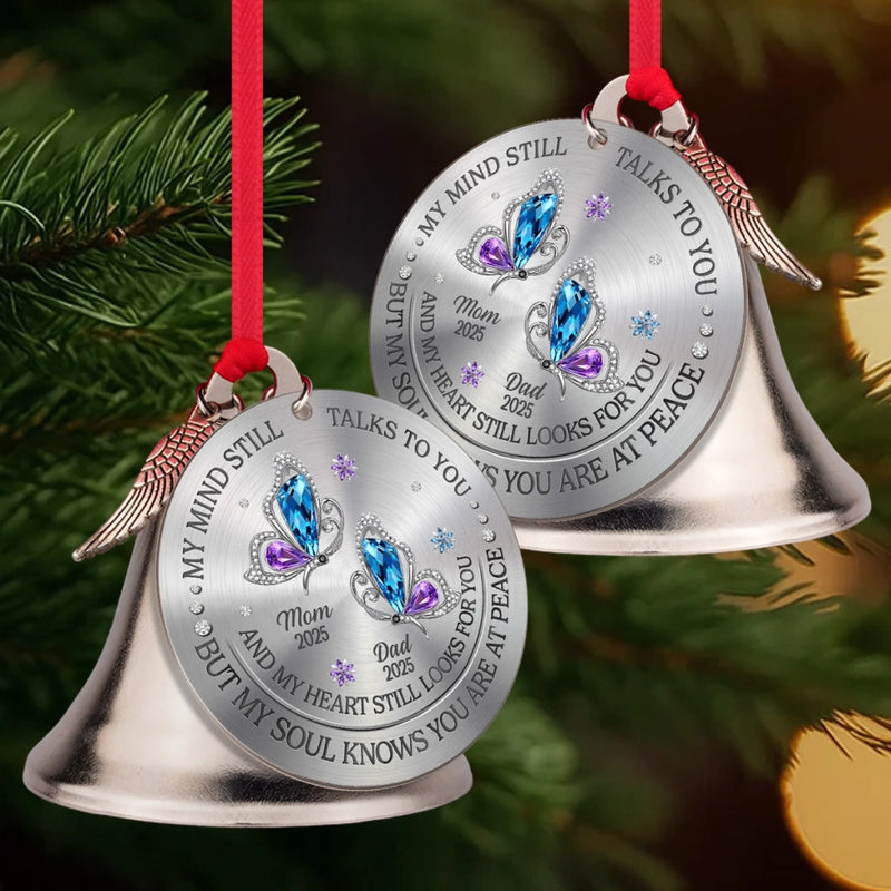 Custom Bell Ornament With Charms - Personalized Memorial Sympathy Gifts For Loss Of Mom, Dad - Your Light Still Guides My Way