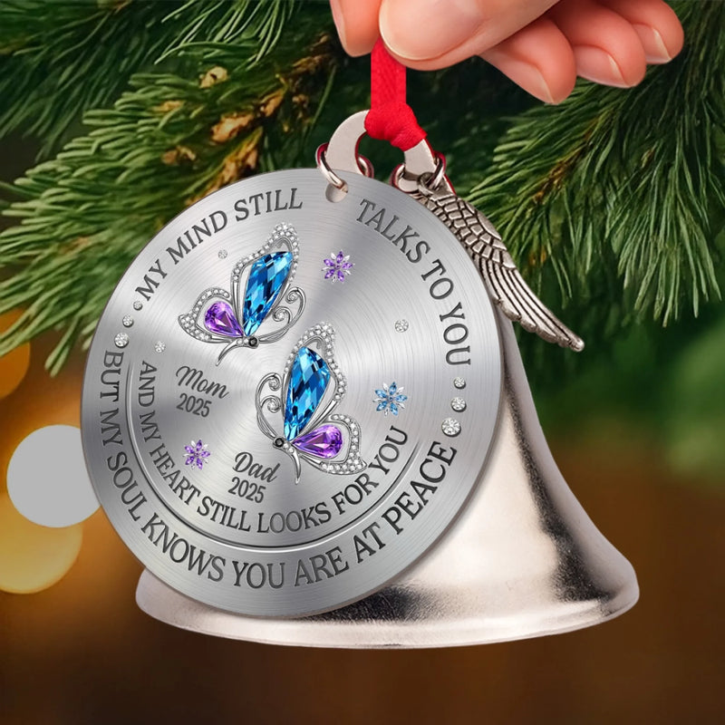 Custom Bell Ornament With Charms - Personalized Memorial Sympathy Gifts For Loss Of Mom, Dad - Your Light Still Guides My Way