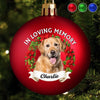 Custom Photo Colored Ball Ornament - Personalized Pet Christmas Memorial Sympathy Gifts For Dogs, Cats - Love Stays Beyond The Leash