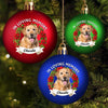 Custom Photo Colored Ball Ornament - Personalized Pet Christmas Memorial Sympathy Gifts For Dogs, Cats - Love Stays Beyond The Leash