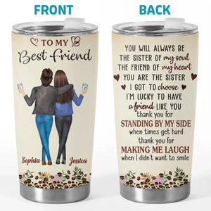 Custom Tumbler - Personalized Best Friend Birthday Gifts For Women, Besties, Sisters, BFF - Besties Fuel Each Other