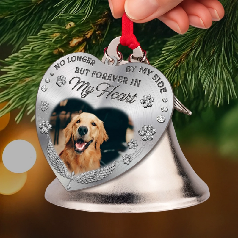 Custom Photo Bell Ornament With Charms - Personalized Pet Christmas Memorial Sympathy Gifts For Dogs, Cats - Memories Wag Through Every Day